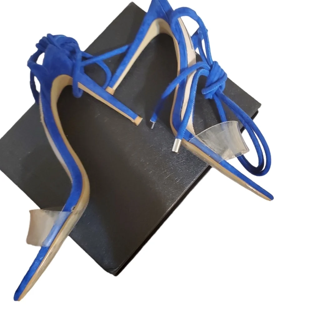 Reg $119 Steve Madden Royal Blue straps around ankles heels size…